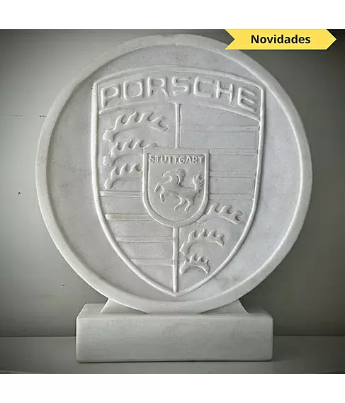 imagem de Bras�o Porsche M�rmore Branco 46cm - VRMP369