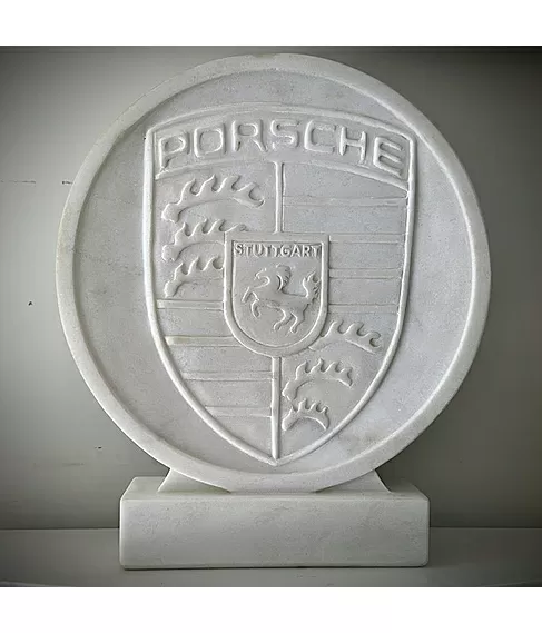 imagem de Bras�o Porsche M�rmore Branco 46cm - VRMP369