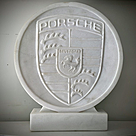 imagem do produto Bras�o Porsche M�rmore Branco 46cm - VRMP369