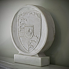 imagem do produto Bras�o Porsche M�rmore Branco 46cm - VRMP369