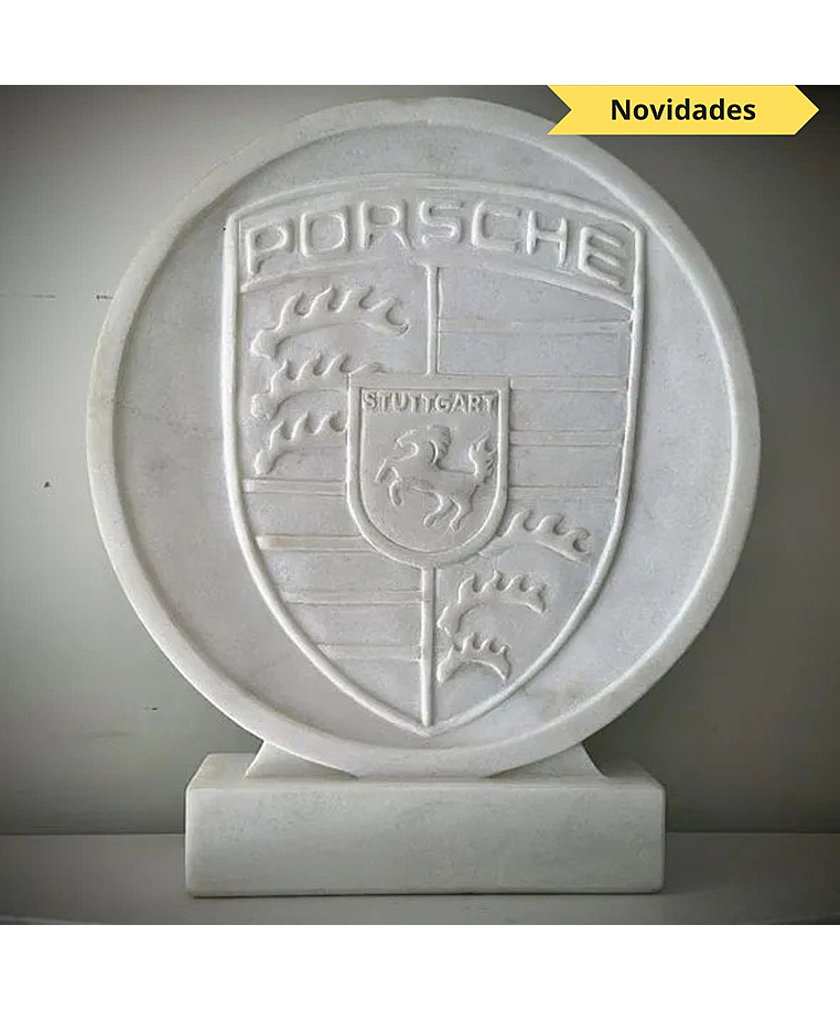 imagem do produto Bras�o Porsche M�rmore Branco 46cm - VRMP369