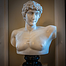 imagem do produto Busto Antínoo Mármore Branco 80cm BMP023 Escultura Clássica e Sofisticada