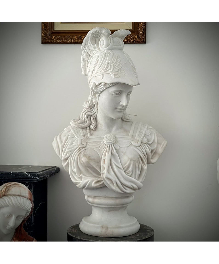 imagem do produto Busto Atena em Mármore Branco 83cm BMP075 Clássica 