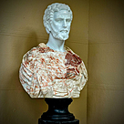 imagem do produto Busto Cosme I de Médici em Mármore Rosso 80cm BMP082C Sofisticação e Poder