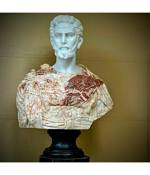 imagem de Busto Cosme I de M�dici M�rmore Rosso 80cm - BMP082C