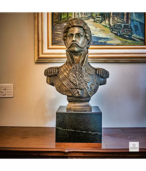 imagem de Busto Dom Pedro I em Bronze 84cm BBZ022  Escultura Clássica com Base em Mármore