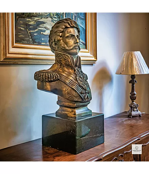 imagem de Busto Dom Pedro I em Bronze 84cm BBZ022  Escultura Clássica com Base em Mármore