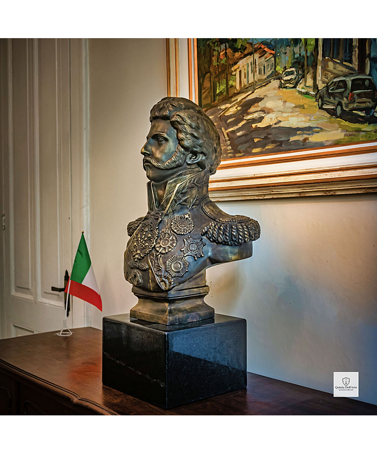 imagem do produto Busto Dom Pedro I em Bronze 84cm BBZ022  Escultura Clássica com Base em Mármore