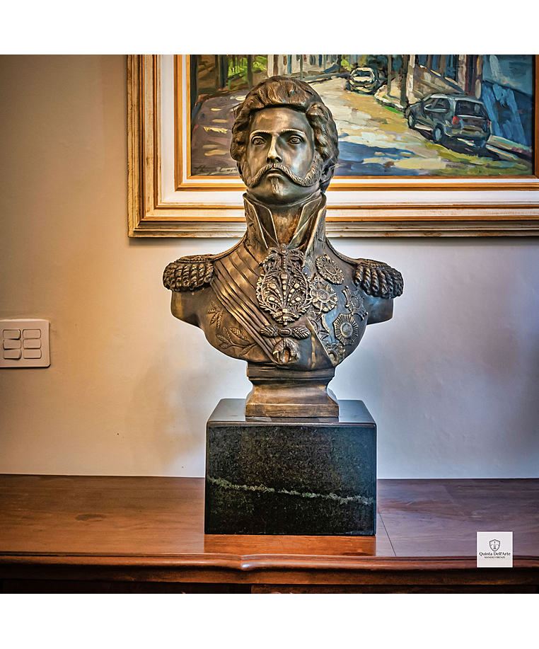 imagem do produto Busto Dom Pedro I em Bronze 84cm BBZ022  Escultura Clássica com Base em Mármore