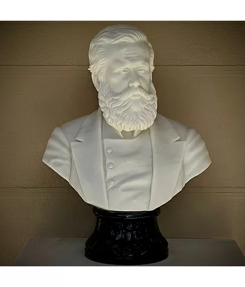 imagem de Busto Dom Pedro II M�rmore Branco 70cm - BMP084