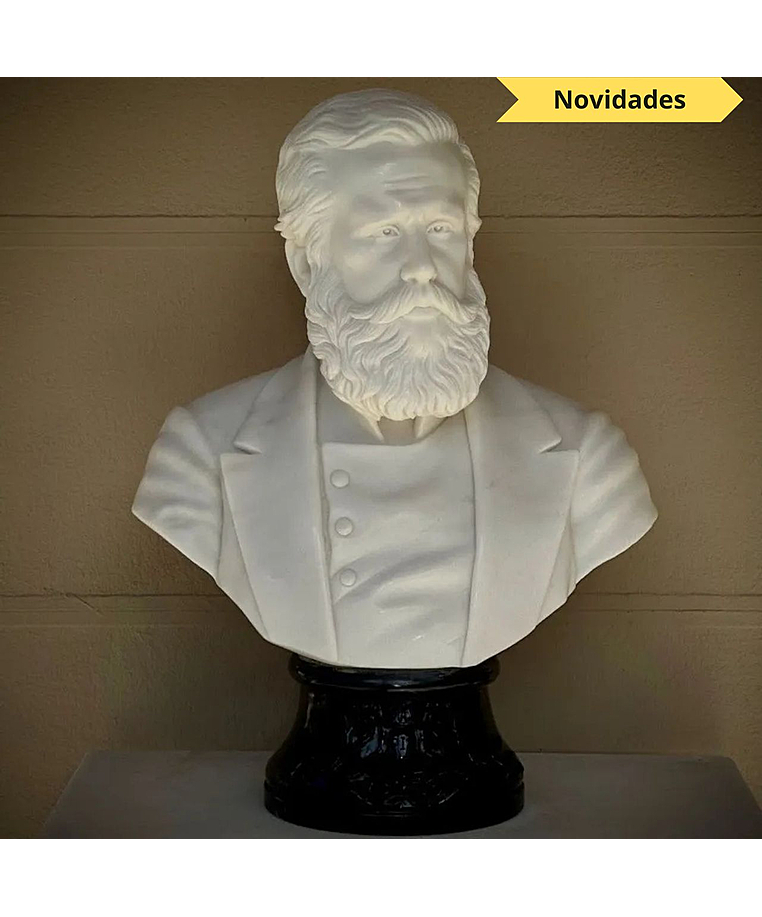 imagem do produto Busto Dom Pedro II M�rmore Branco 70cm - BMP084