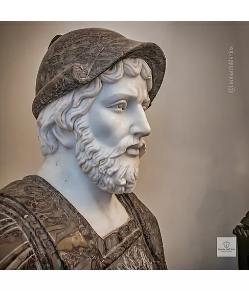 imagem de Busto em Mármore Soldado Romano IV 84cm BMP045 Escultura de Luxo