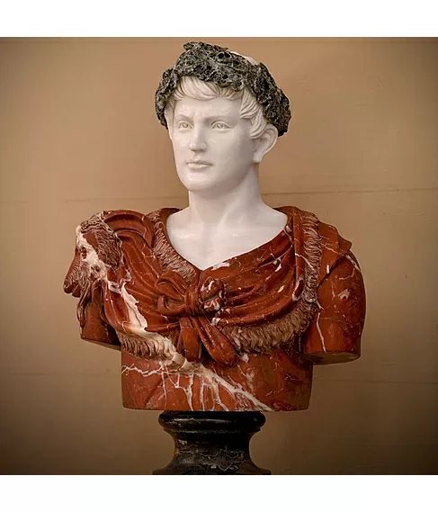 imagem de Busto em M�rmore Caio J�lio C�sar com  Coroa 80cm - BMP037C