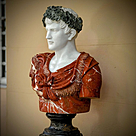 imagem do produto Busto em M�rmore Caio J�lio C�sar com  Coroa 80cm - BMP037C