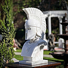 imagem do produto Busto Espartano em Mármore Branco 82cm BMP072 Força e Honra