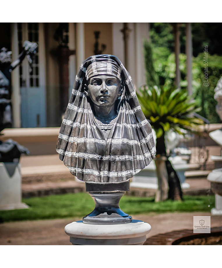 imagem do produto Busto Fara� em M�rmore Preto 87cm - BMP063