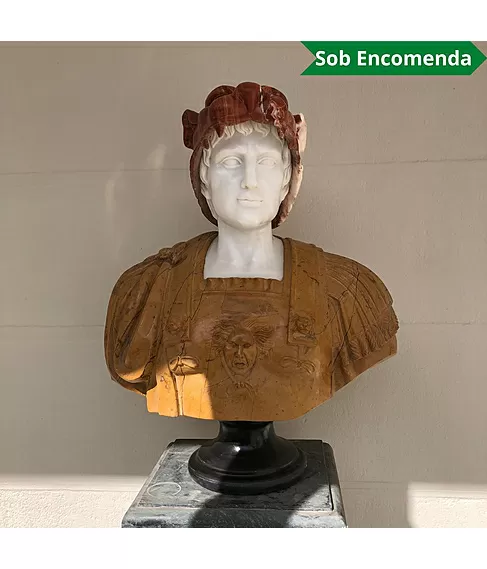 imagem de Busto Hércules B 75cm BMP020 Força e Imponência Clássica