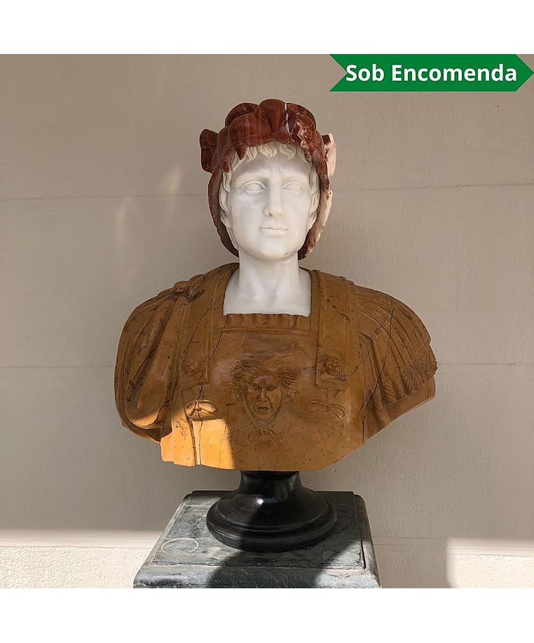 imagem do produto Busto Hércules B 75cm BMP020 Força e Imponência Clássica