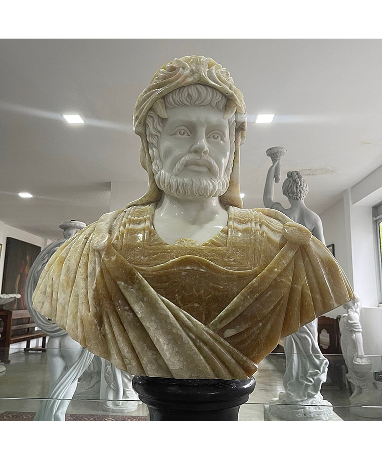 imagem do produto Busto Hércules IV em Mármore 80cm BMP036 Força e Grandiosidade
