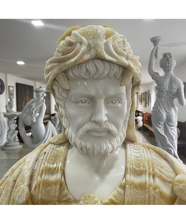 imagem do produto Busto Hércules IV em Mármore 80cm BMP036 Força e Grandiosidade