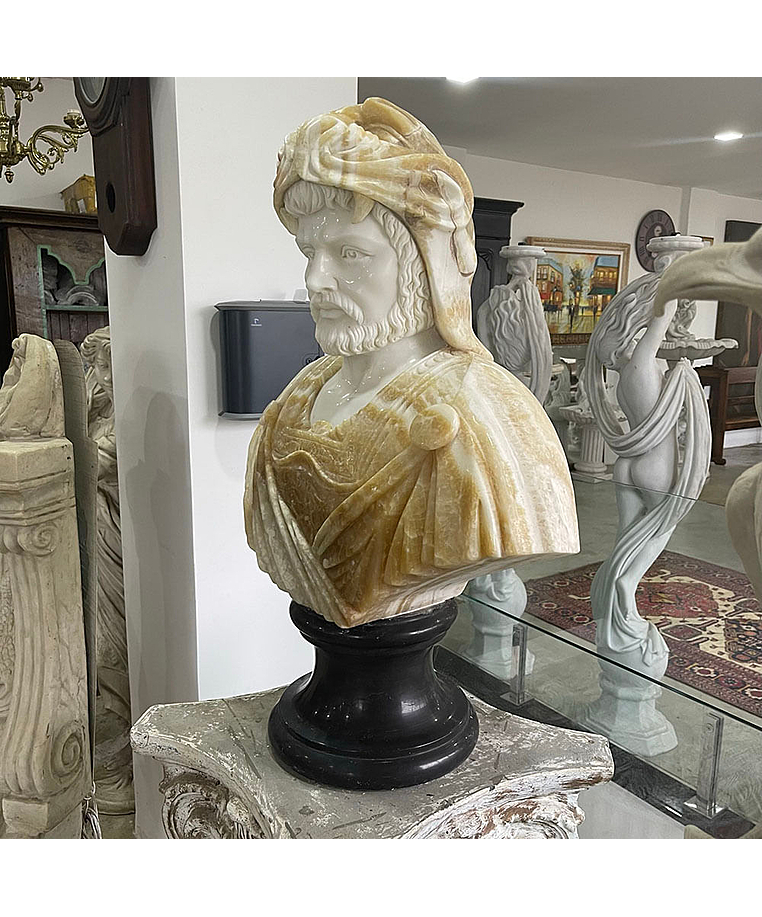 imagem do produto Busto Hércules IV em Mármore 80cm BMP036 Força e Grandiosidade