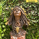 imagem do produto Busto Indígena em Bronze 60cm BBZ052 Escultura Artística Sofisticada