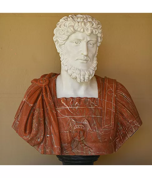 imagem de Busto Romano em Mármore 79cm BMP034 Escultura Clássica e Sofisticada