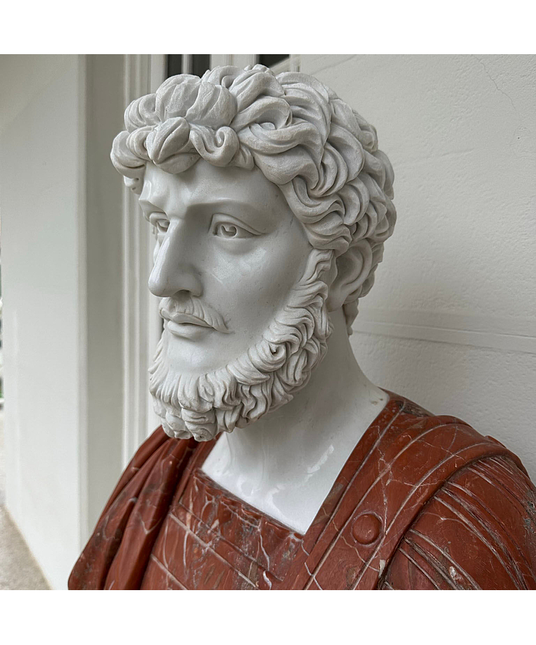 imagem do produto Busto Romano em Mármore 79cm BMP034 Escultura Clássica e Sofisticada