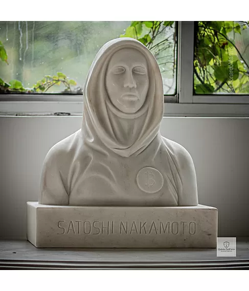 imagem de Busto Satoshi Nakamoto 50cm BMP080 Inovação e Exclusividade