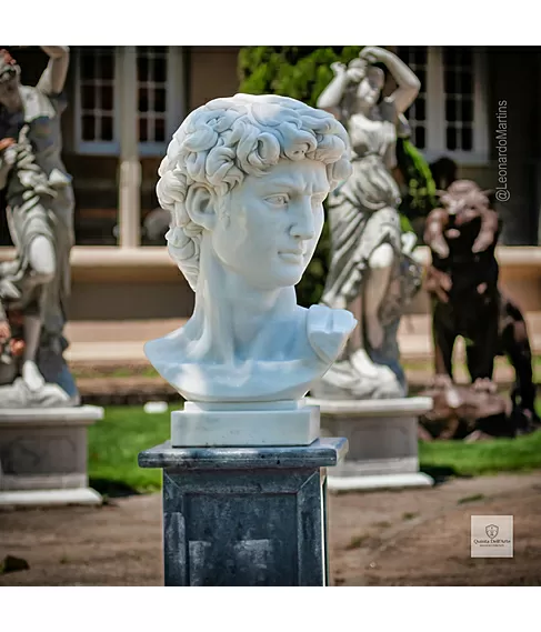 imagem de Cabeça de Davi em Mármore Arte Renascentista 70cm - EMP611