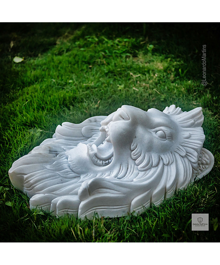 imagem do produto Cara de Leão em Mármore 45cm VRMP327 Elegância e Sofisticação