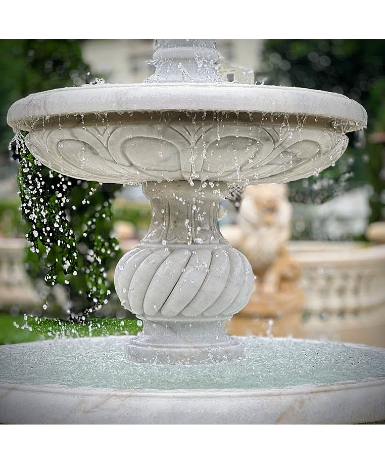 imagem do produto Chafariz 2 Pratos em Mármore Branco 210cm - FMP355 Elegância e Sofisticação