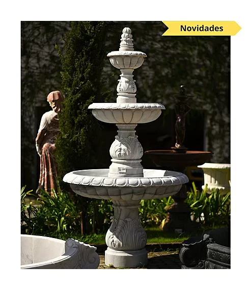 imagem de Chafariz 2 Pratos M�rmore Branco 240cm - FMP356