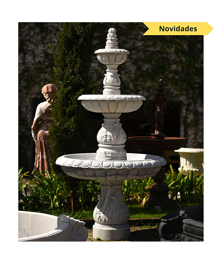 imagem do produto Chafariz 2 Pratos M�rmore Branco 240cm - FMP356