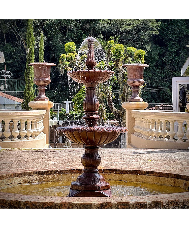 imagem do produto Chafariz 2 Pratos para Lago Barcelona em Ferro Fundido 135cm - FF126 Design Clássico