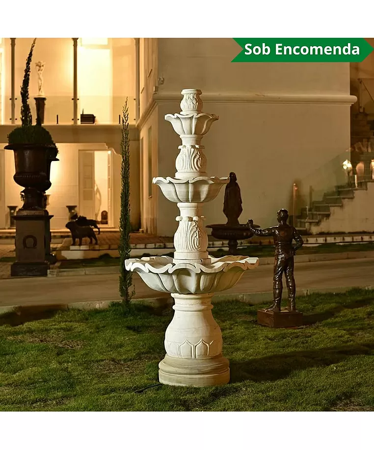 imagem de Chafariz 3 Pratos 200cm para Lago M�rmore Branco - FMP178