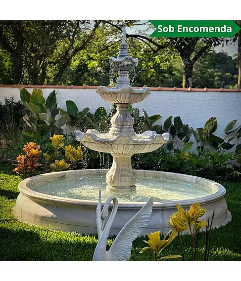 imagem de Chafariz 3 Pratos 240cm M�rmore Branco - FMP199