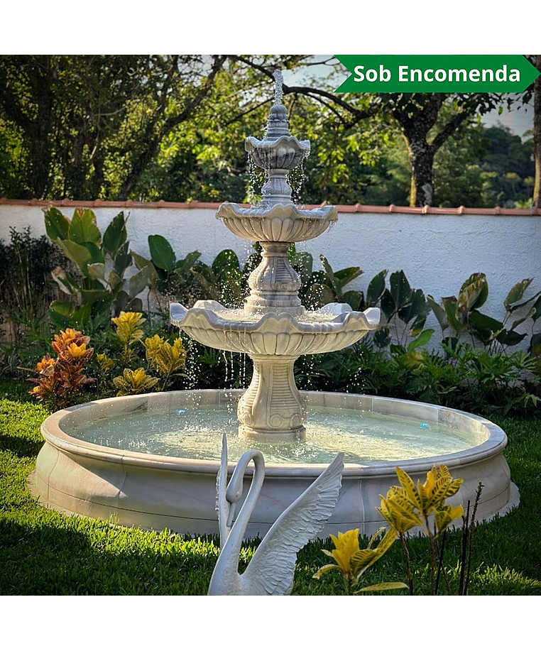 imagem do produto Chafariz 3 Pratos 240cm M�rmore Branco - FMP199