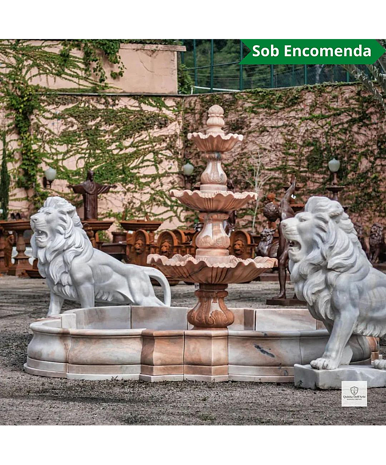 imagem do produto Chafariz 3 Pratos com Lago M�rmore Rosa 240cm - FMP212