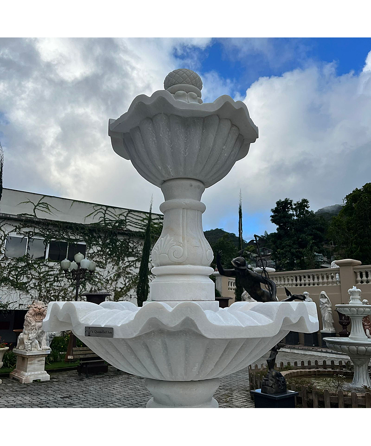 imagem do produto Chafariz 3 Pratos em M�rmore Branco 230cm - FMP221