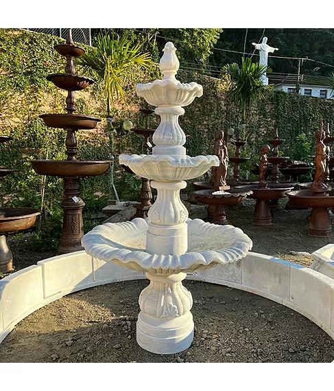imagem de Chafariz 3 Pratos em M�rmore Branco 240cm - FMP224