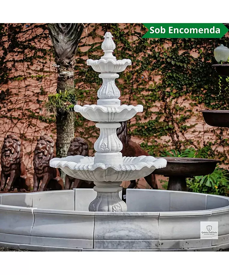 imagem do produto Chafariz 3 Pratos em M�rmore Branco 240cm - FMP224