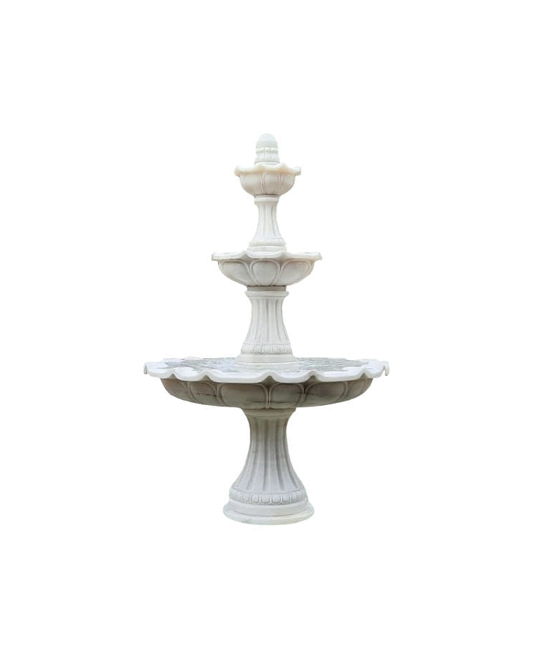 imagem do produto Chafariz 3 Pratos Mármore Branco 200cm - FMP186 Destaque no Paisagismo