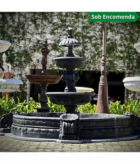 imagem de Chafariz 3 Pratos M�rmore Preto 180cm - FMP236