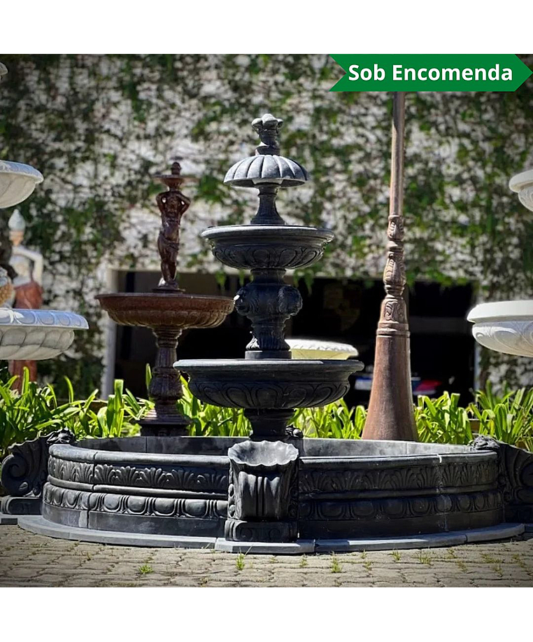 imagem do produto Chafariz 3 Pratos M�rmore Preto 180cm - FMP236