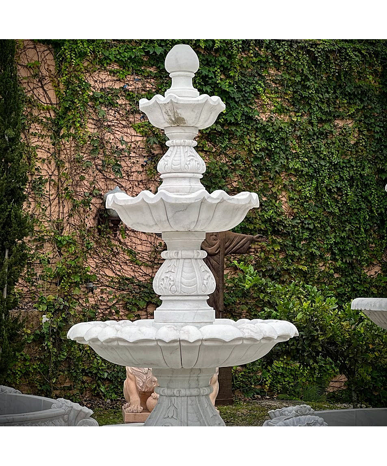 imagem do produto Chafariz Capri com Lago Mármore Branco 230cm - FMP365 Paisagismo Clássico