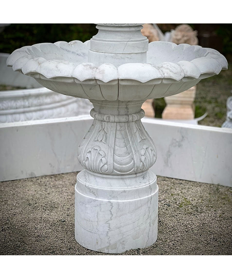 imagem do produto Chafariz Capri com Lago Mármore Branco 230cm - FMP365 Paisagismo Clássico