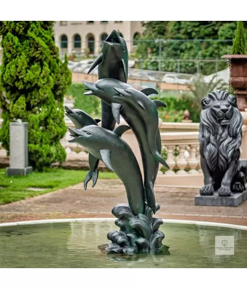 imagem de Chafariz de Bronze Dolphin Show 190cm - FBZ399 Luxo em São Paulo Quinta DellArte