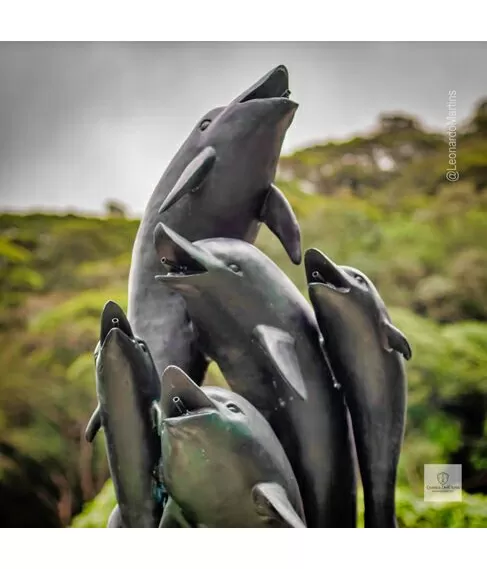 imagem de Chafariz de Bronze Dolphin Show 190cm - FBZ399 Luxo em São Paulo Quinta DellArte