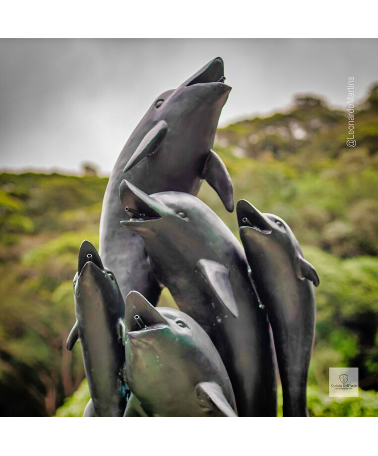imagem do produto Chafariz de Bronze Dolphin Show 190cm - FBZ399 Luxo em São Paulo Quinta DellArte